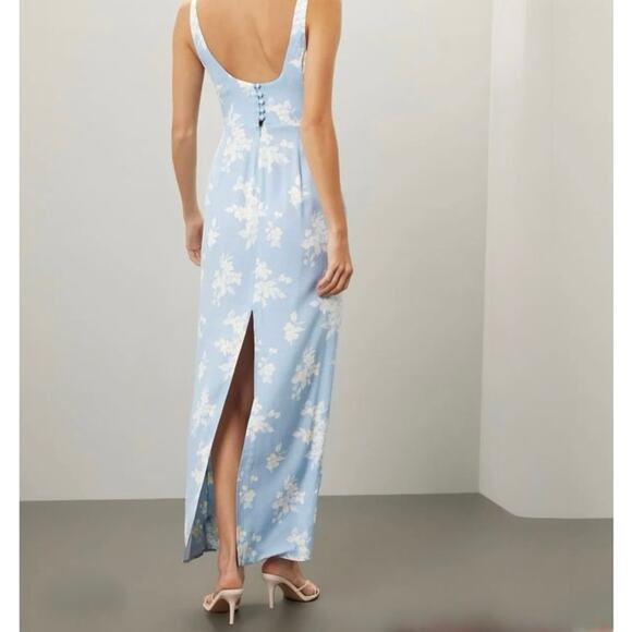 Reformation Reverie blue floral Dress Size 0 - Picture 2 of 8